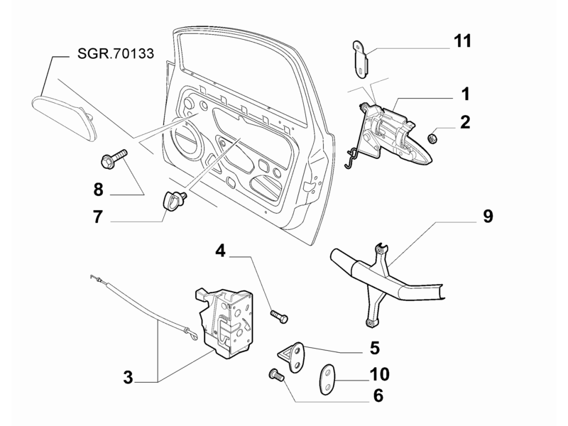 FIAT PUNTO N/S FRONT DOOR LOCK