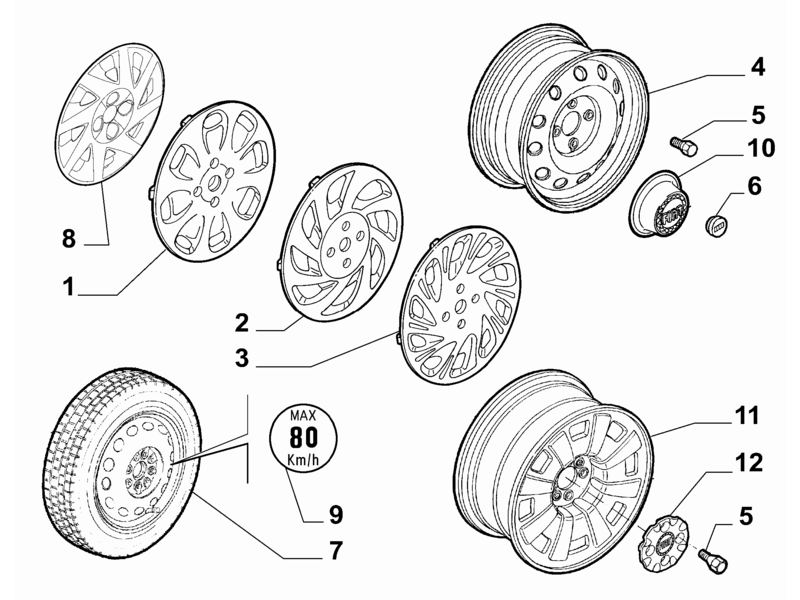 FIAT PUNTO WHEEL TRIM 14``