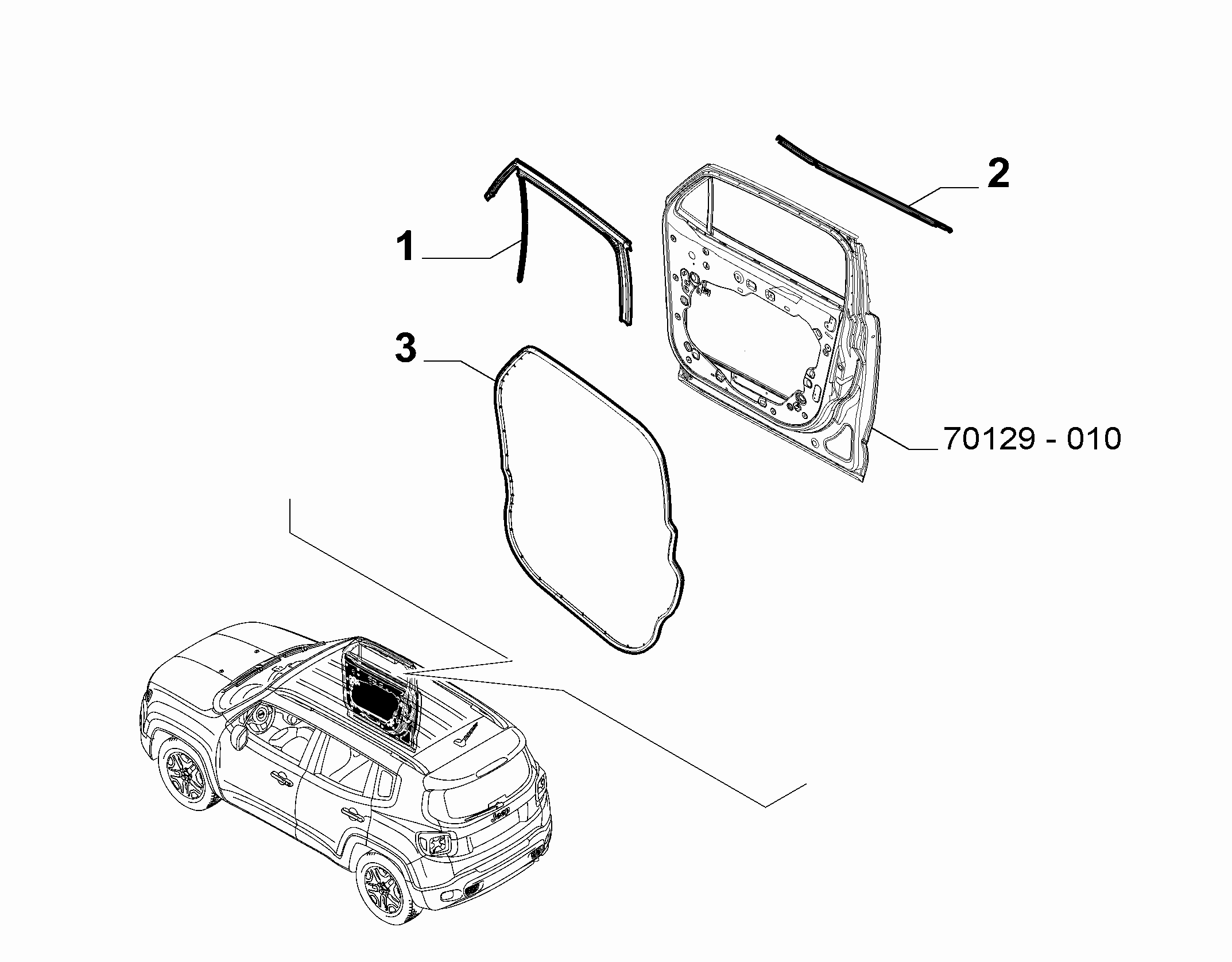 52082162 52015520 JEEP RENEGADE O/S FRONT DOOR SEAL
