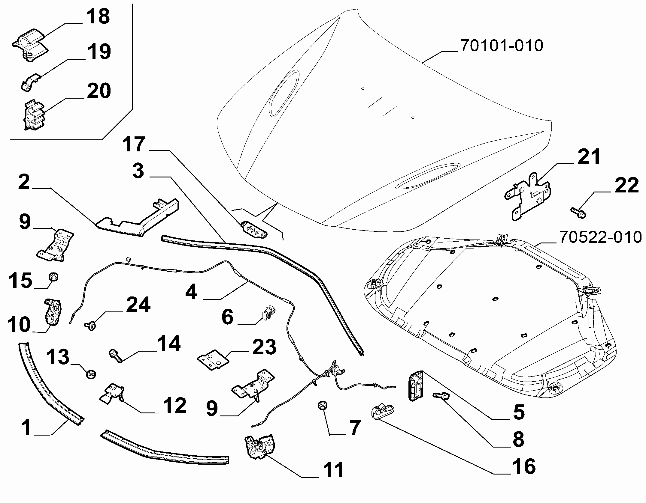 54383885 ALFA ROMEO GIULIA BONNET LEVER