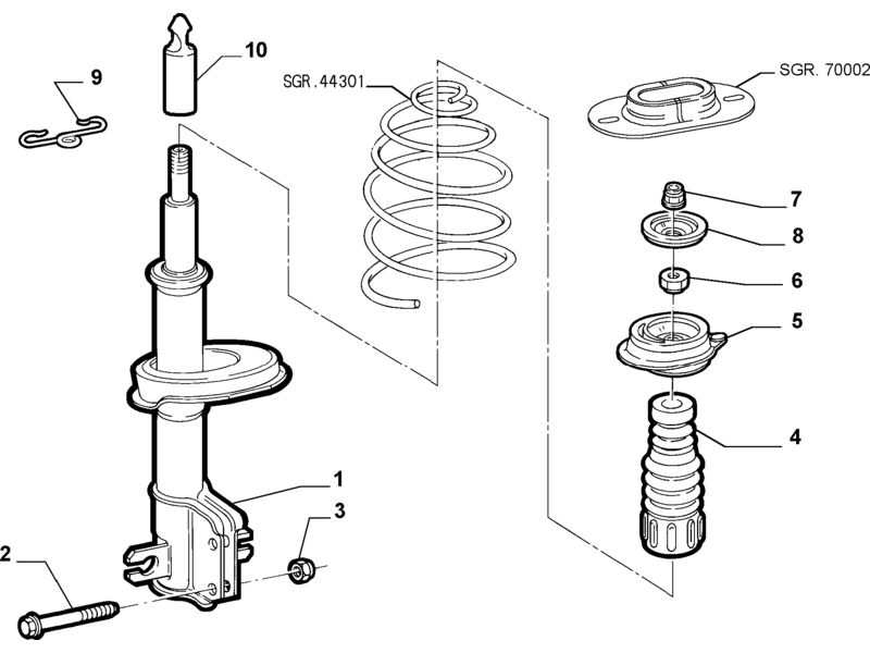 FIAT PUNTO FRONT SHOCK ABSOBER 
