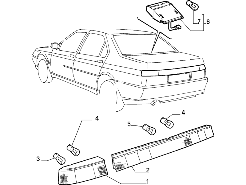 ALFA ROMEO 164 N/S REAR LAMP