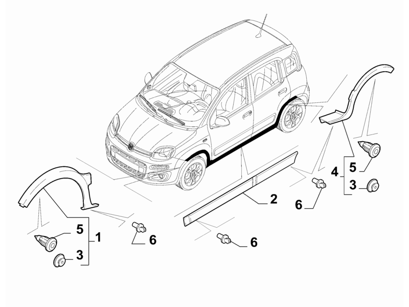 FIAT PANDA MOULDING CLIPS 