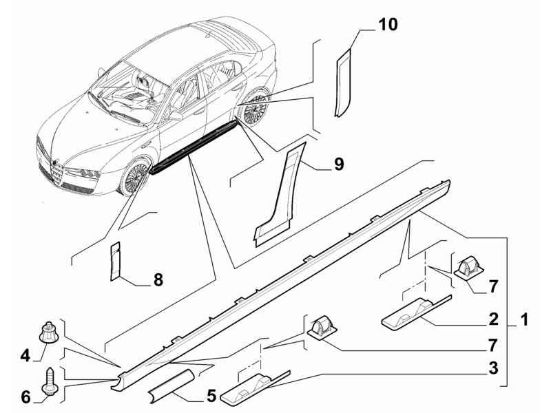 ALFA ROMEO 159 MOULDING CLIPS