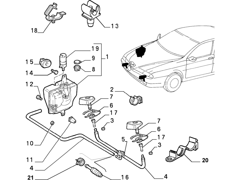 ALFA ROMEO 166 O/S WASHER JET SPRINKLE 