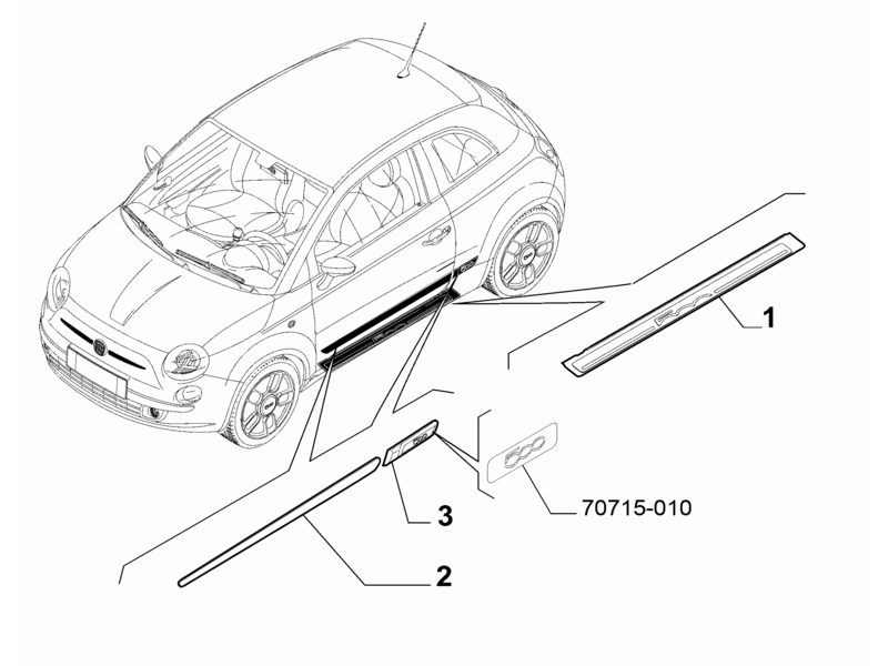 FIAT 500 N/S MOULDING 