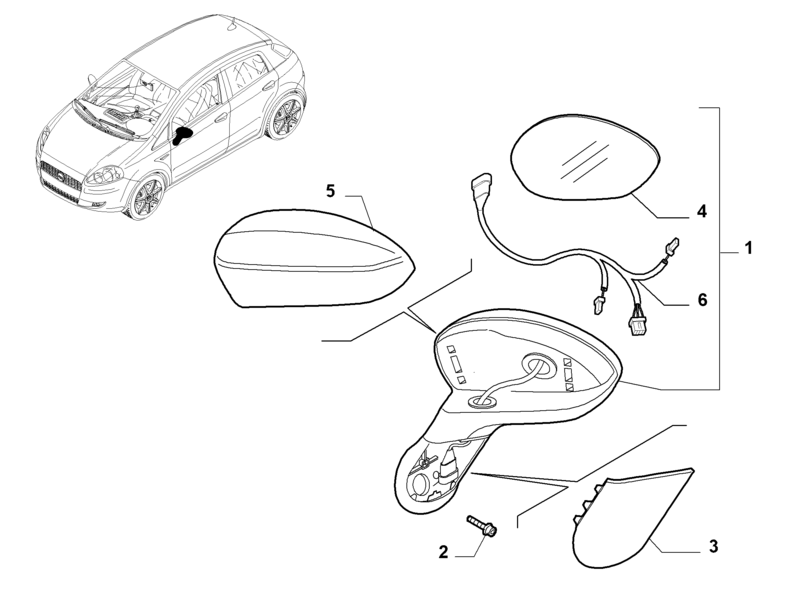 FIAT PUNTO N/S MIRROR ORNAMENT
