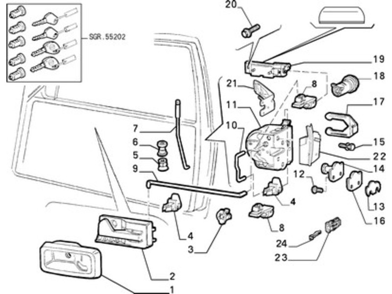 FIAT PUNTO O/S FRONT DOOR LOCK NOT GENUINE