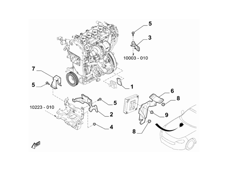 FIAT 124 SPIDER BONNET BRACKET