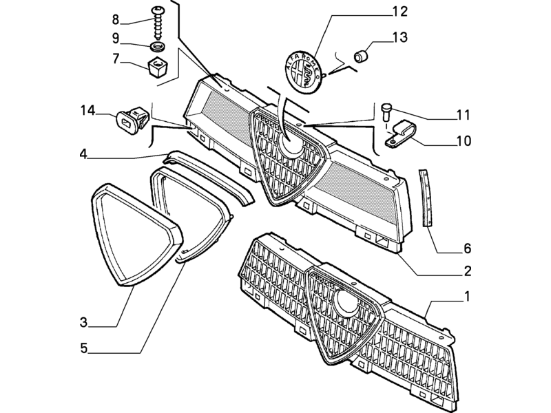 ALFA ROMEO 155 GRILLE MOULDING