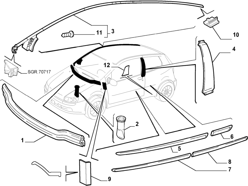 FIAT PUNTO N/S MOULDING