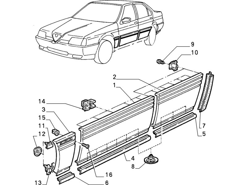 ALFA ROMEO 164 SHIELD RIGHT O/S