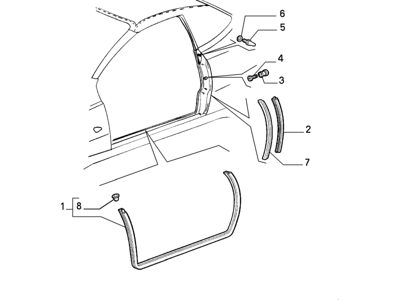 ALFA ROMEO GTV/SPIDER O/S FRONT DOOR SEAL