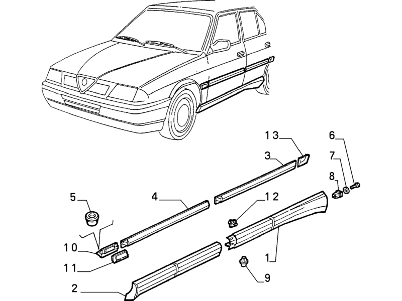 ALFA ROMEO SUD/SPRINT/33 O/S MOULDING
