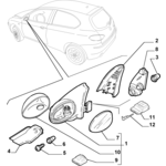 ALFA ROMEO 147 O/S MIRROR GLASS