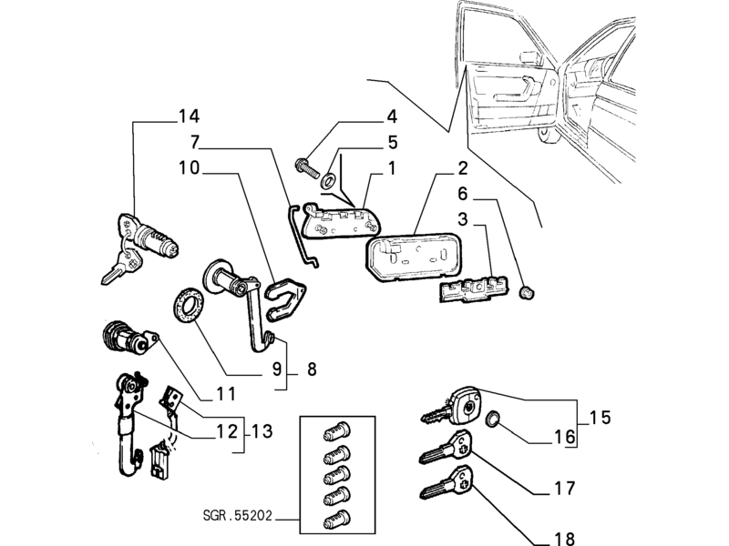 ALFA ROMEO 164 O/S FRONT DOOR HANDLE