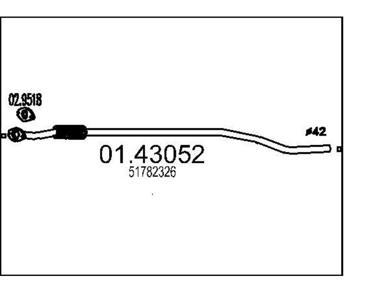 FIAT PUNTO CENTRE EXHAUST PIPE