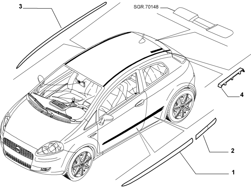FIAT PUNTO O/S MOULDING