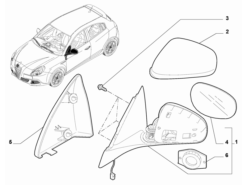 ALFA ROMEO GIULIETTA O/S MIRROR CAP