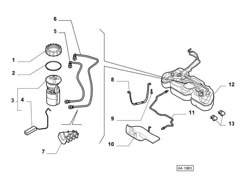 FIAT 500 FUEL HOSE